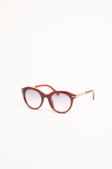 Occhiale da sole rotondi bordeaux con strass