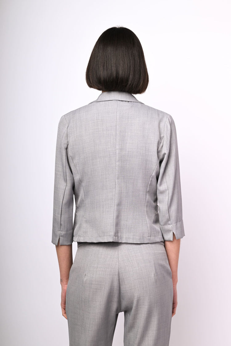 Blazer monopetto con maniche crop