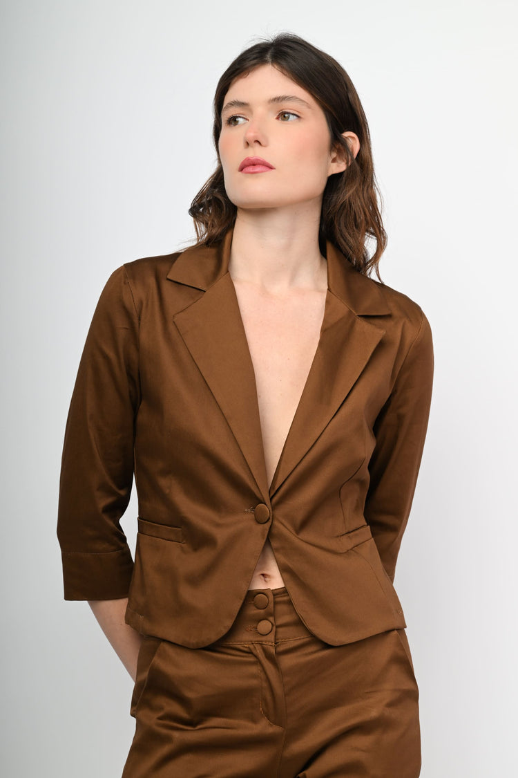 Blazer monopetto in raso