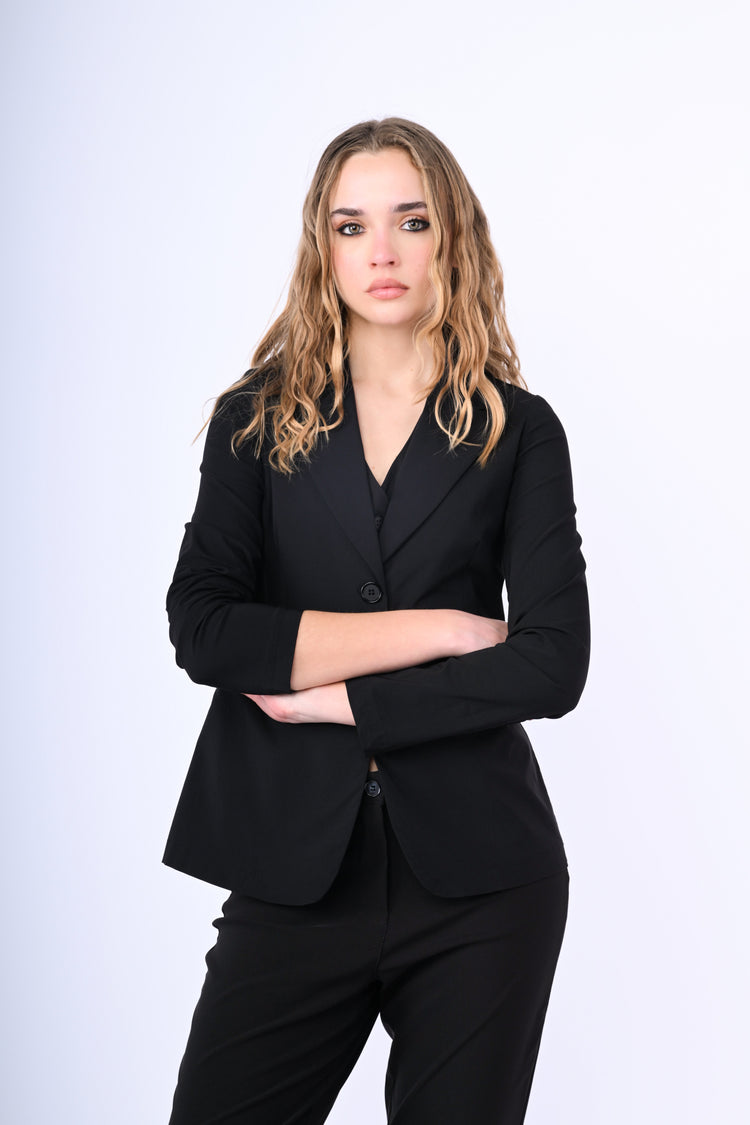 Blazer monopetto misto viscosa