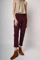 Pantaloni in drill con bottoni