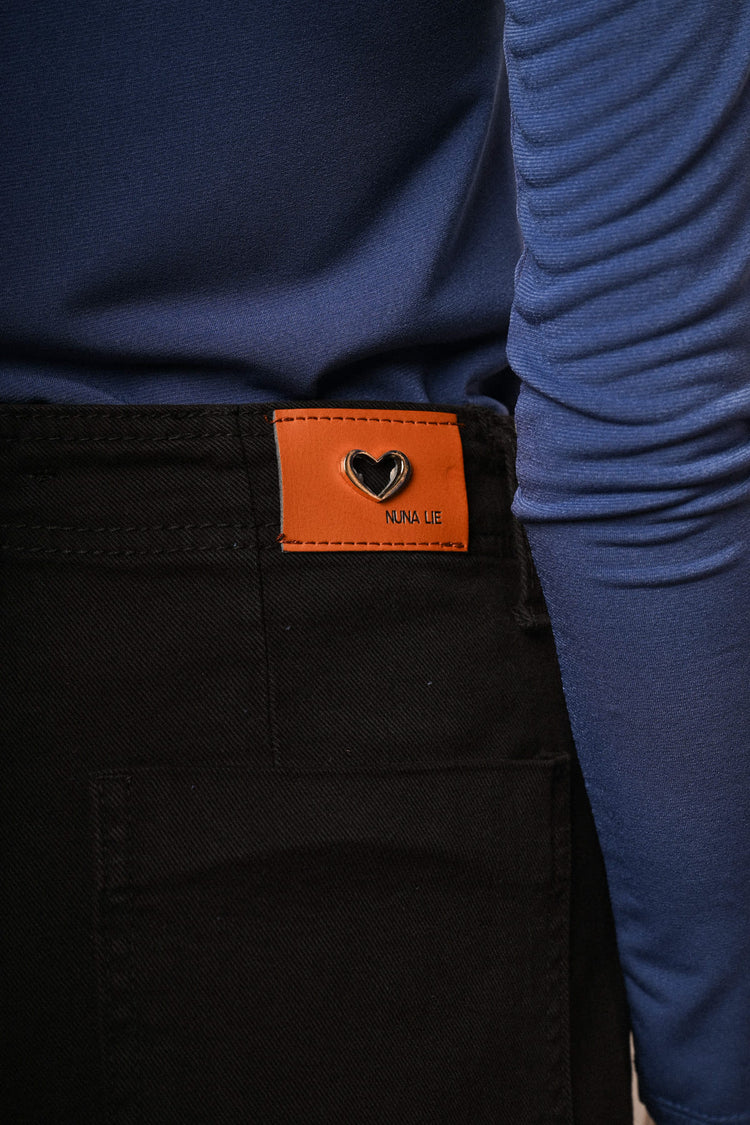 Pantaloni in drill palazzo impuntura