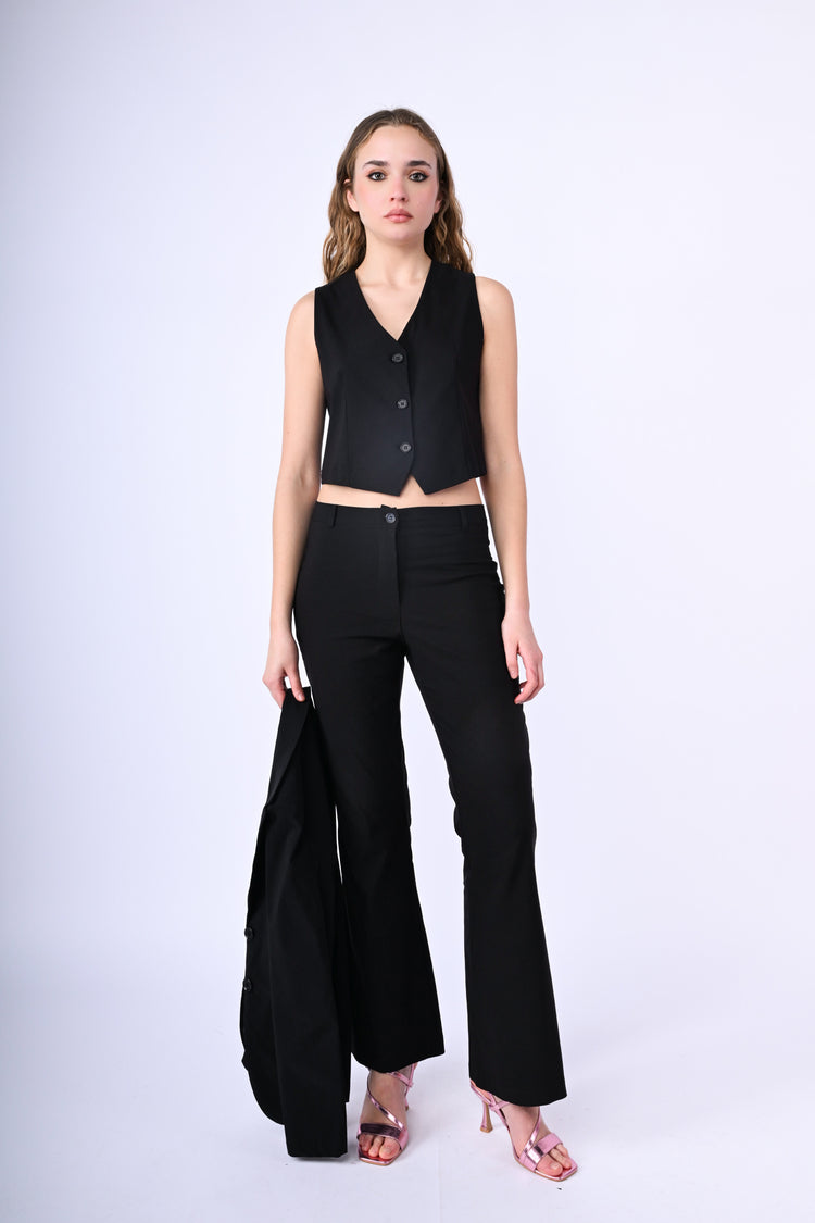 Gilet monopetto misto viscosa