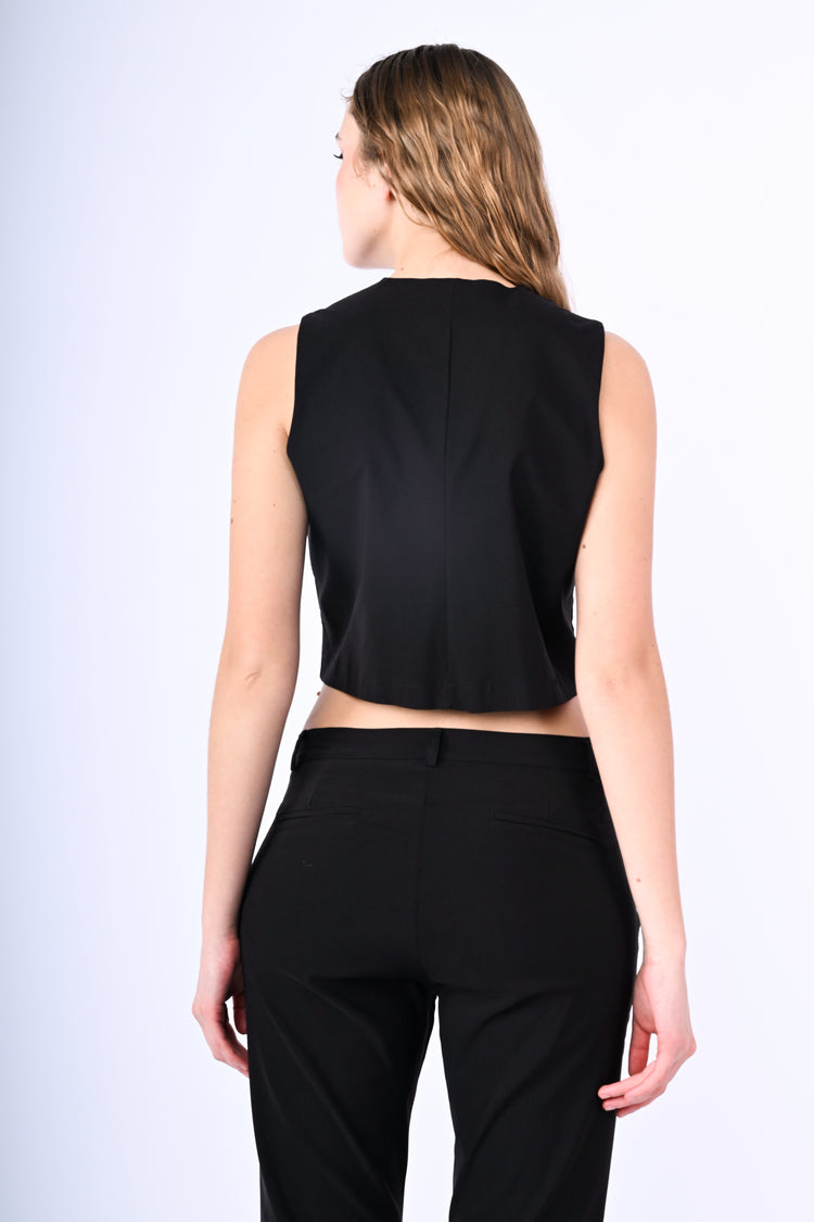 Gilet monopetto misto viscosa