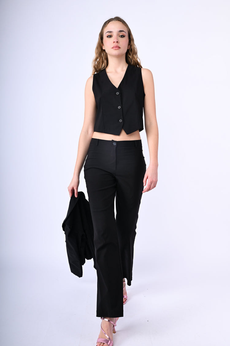 Gilet monopetto misto viscosa