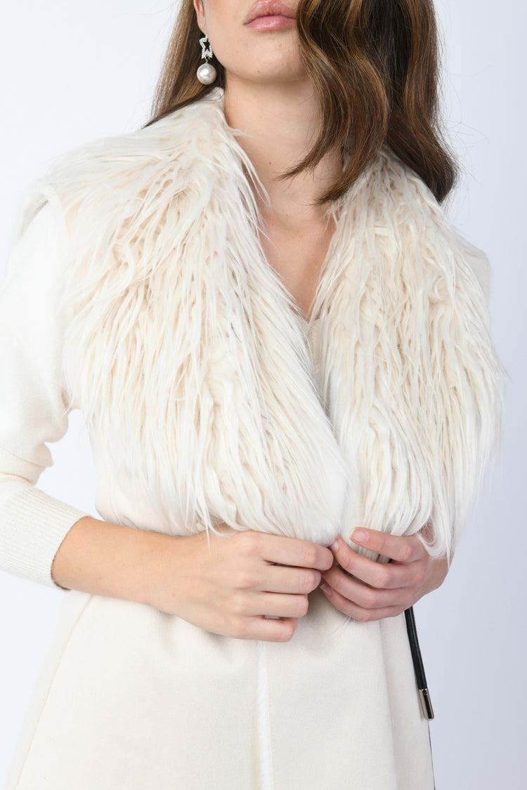 Gilet in maglia e faux fur