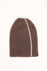 Cappello a coste con strass marrone