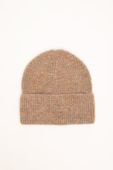 Cappello glitter con risvolto cammello