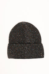 Cappello glitter con risvolto nero