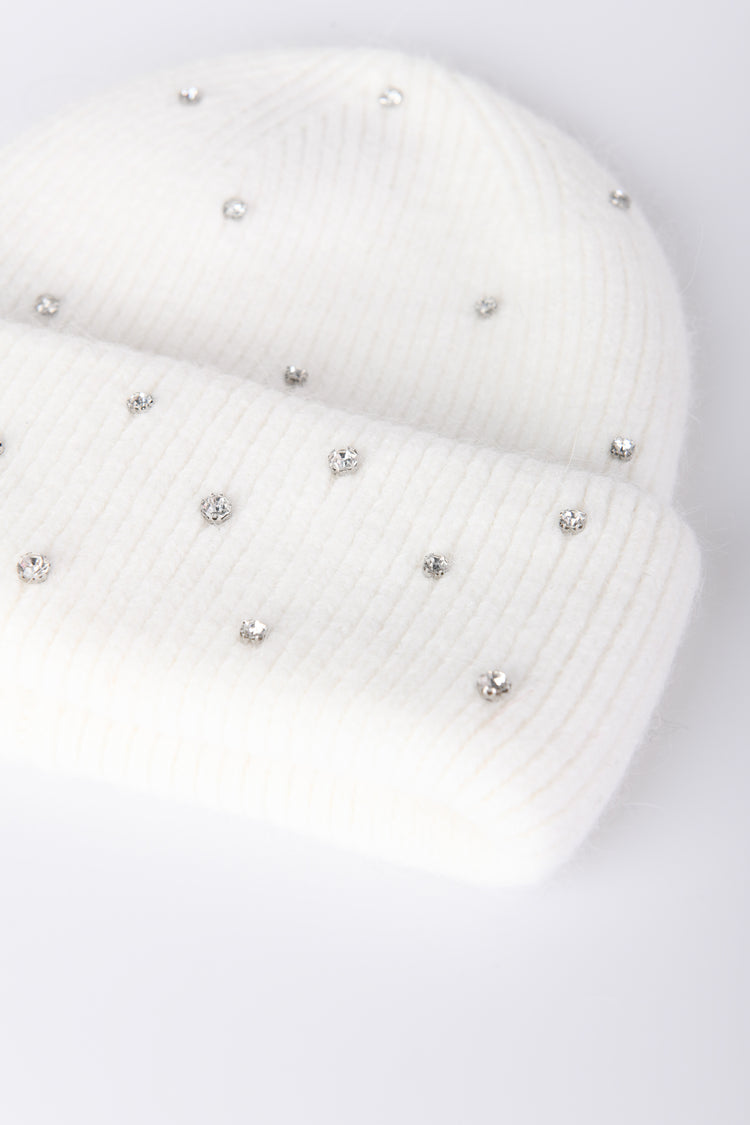 Berretto misto lana con strass