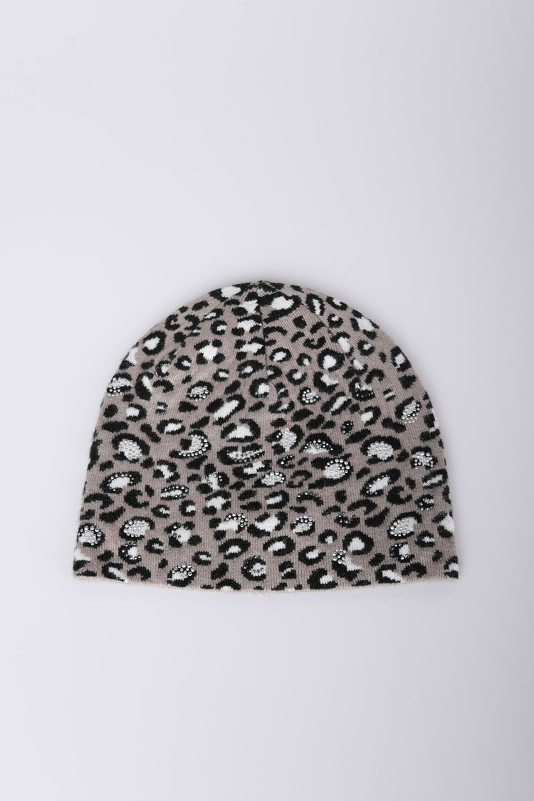 Berretto a motivo leopardato
