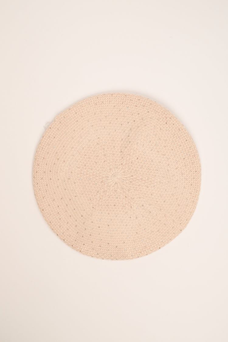 Basco con strass beige