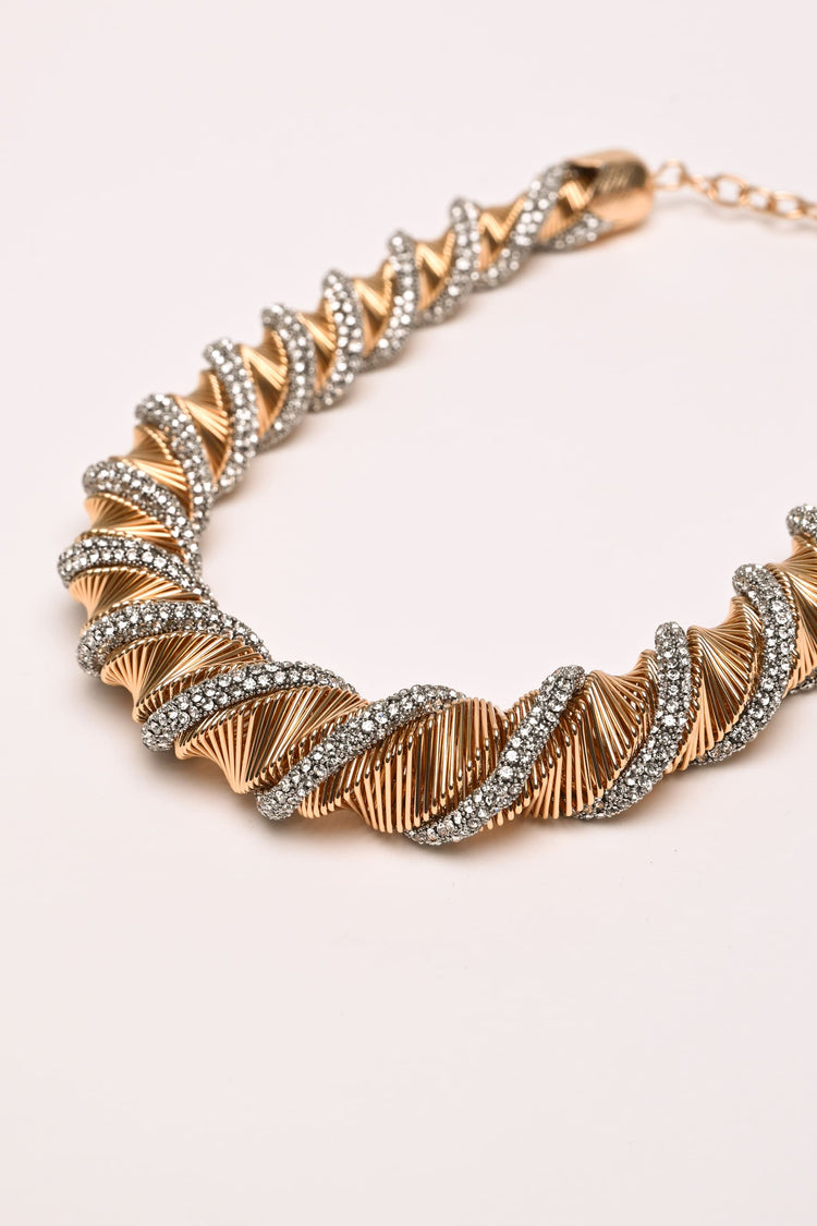 Collana torchon con strass