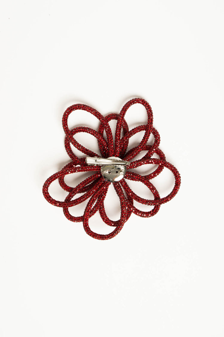 Spilla strass fili fiore