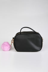 Borsa a tracolla con pompon
