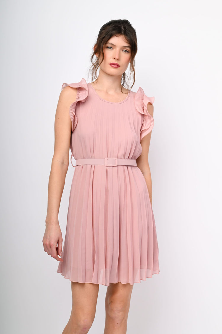 Mini abito in tessuto plissé