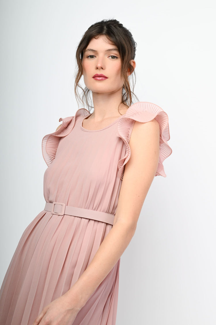 Mini abito in tessuto plissé