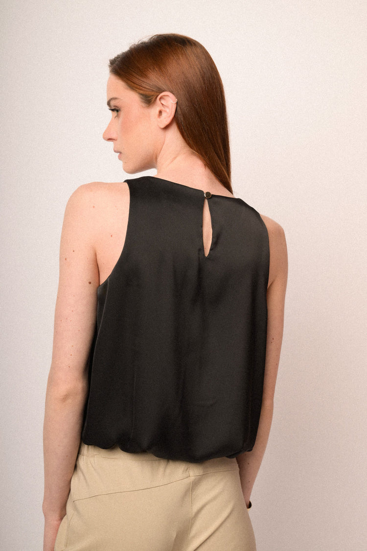 Top a palloncino in raso nero