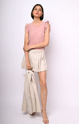 Top in georgette plissettato