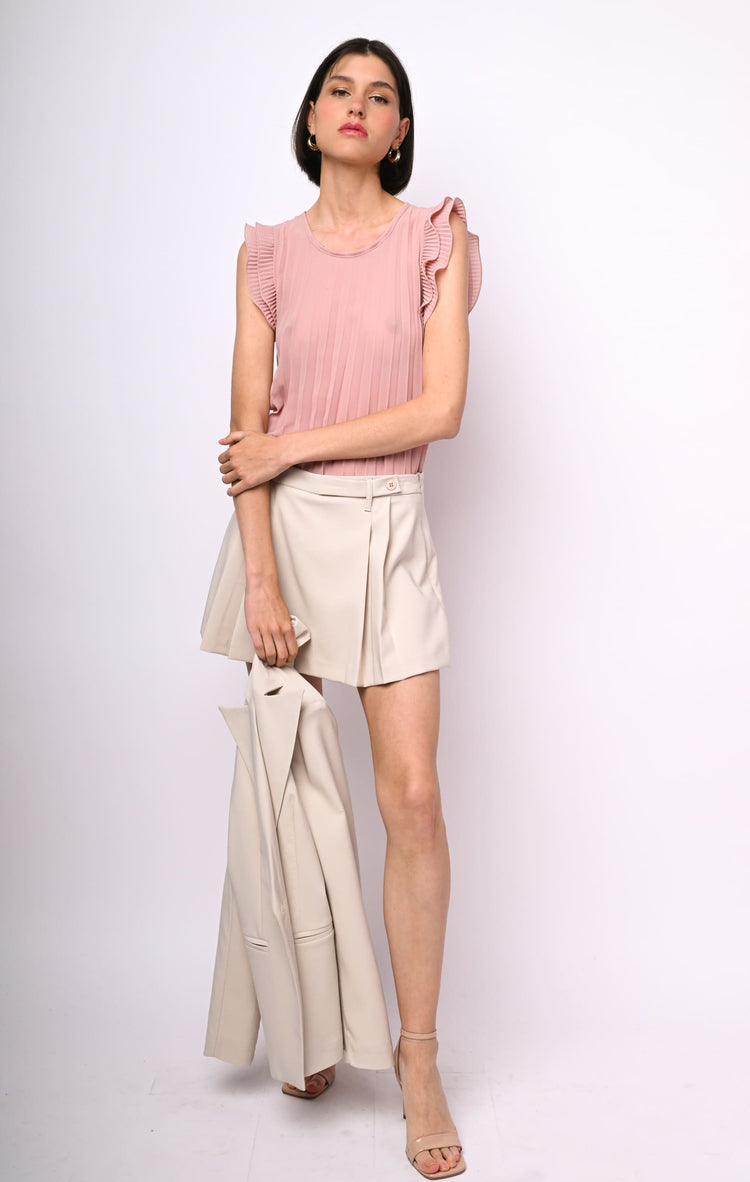 Top in georgette plissettato