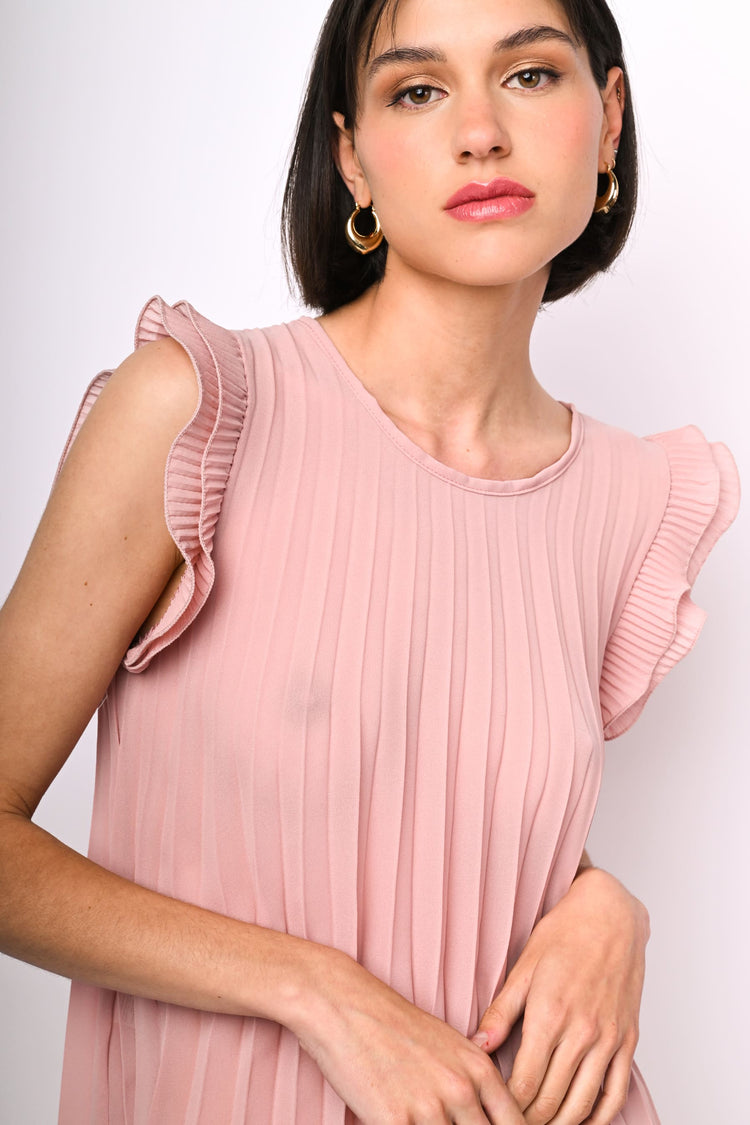 Top in georgette plissettato