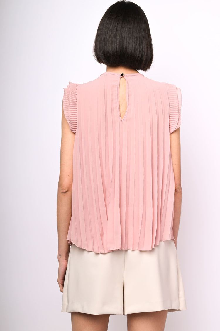Top in georgette plissettato