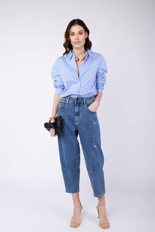 Jeans svasati con bottoni gioiello – Nunalie