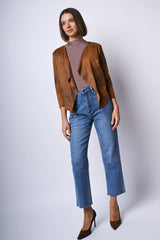 Jeans con orlo a taglio vivo