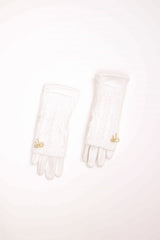 Guanti con fiocco strass
