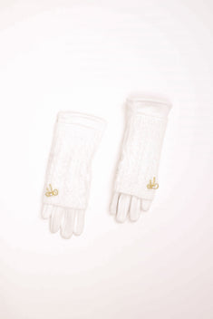 Guanti con fiocco strass