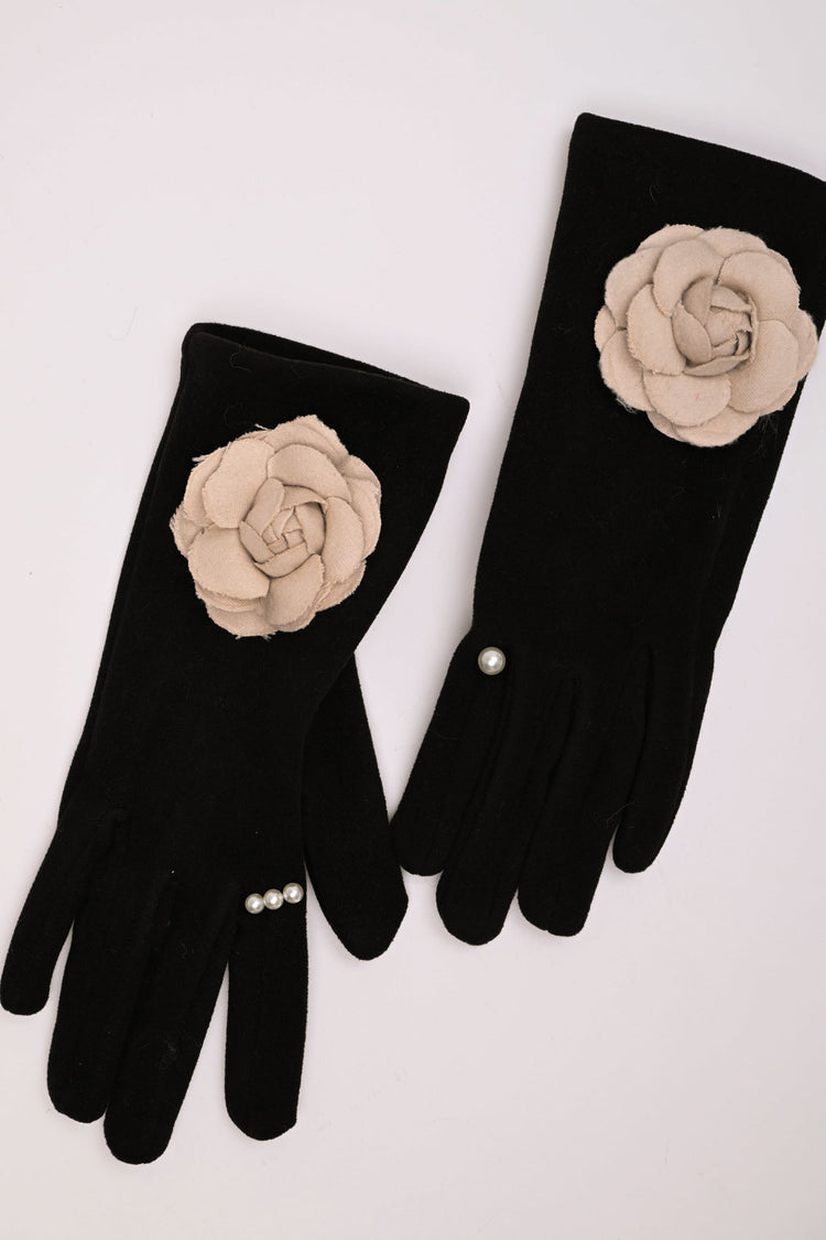 Guanti con rosa 3D