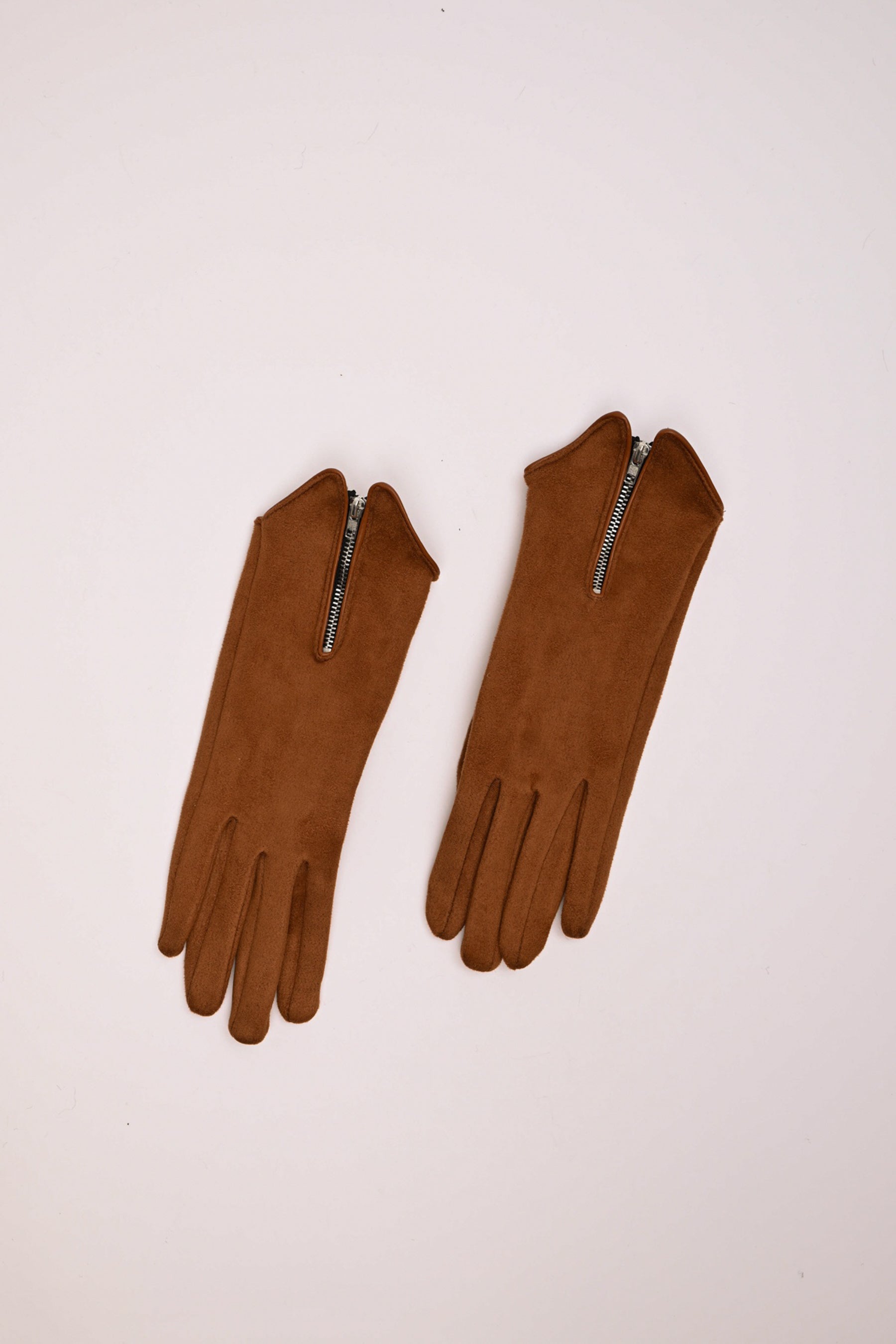 Guanti scamosciati con zip