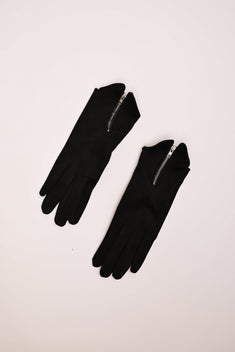 Guanti scamosciati con zip