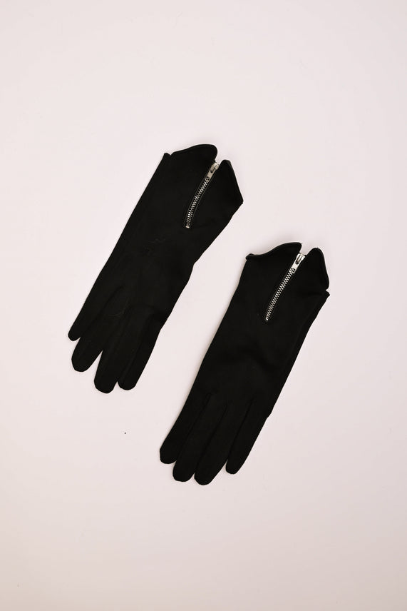 Guanti scamosciati con zip