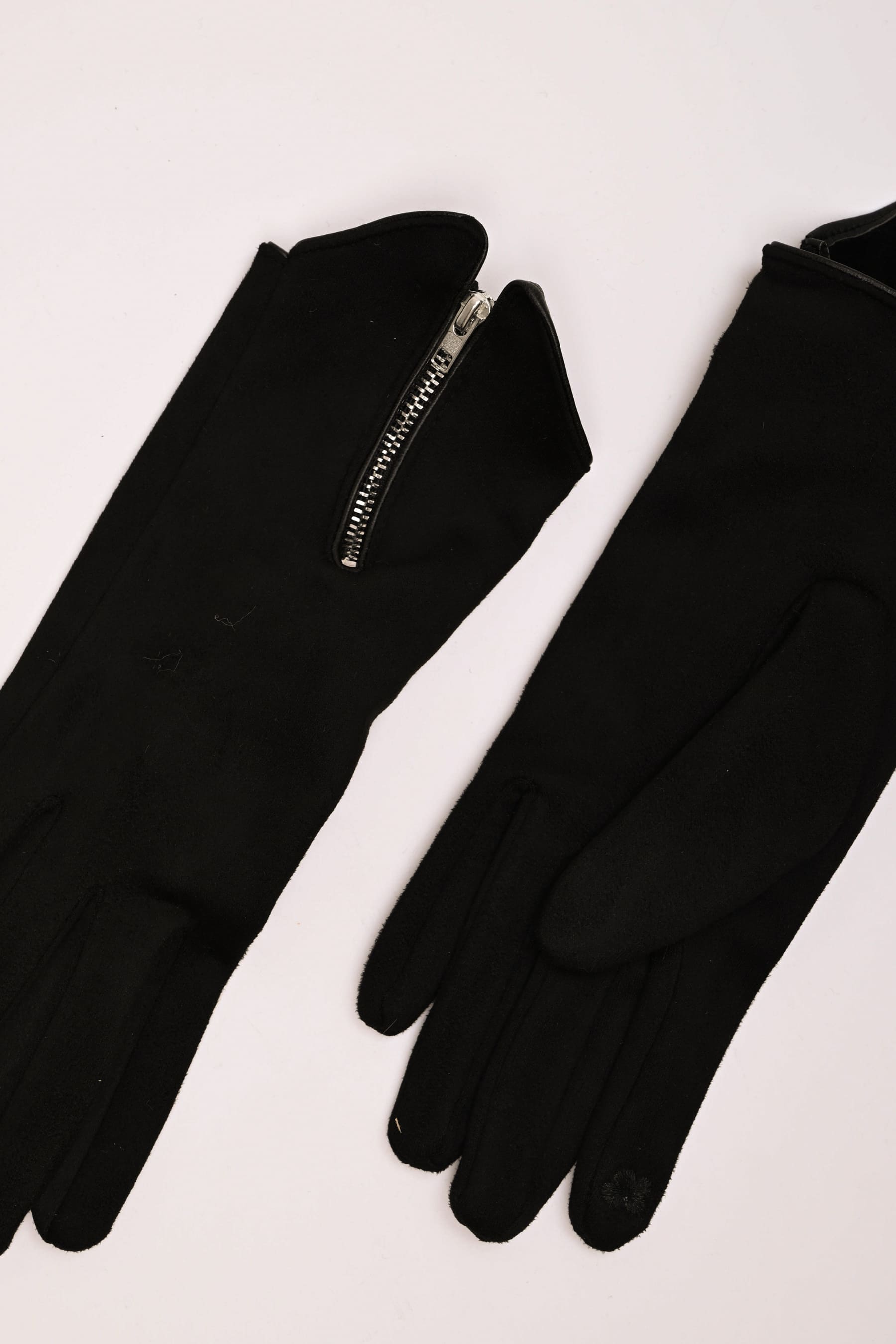 Guanti scamosciati con zip