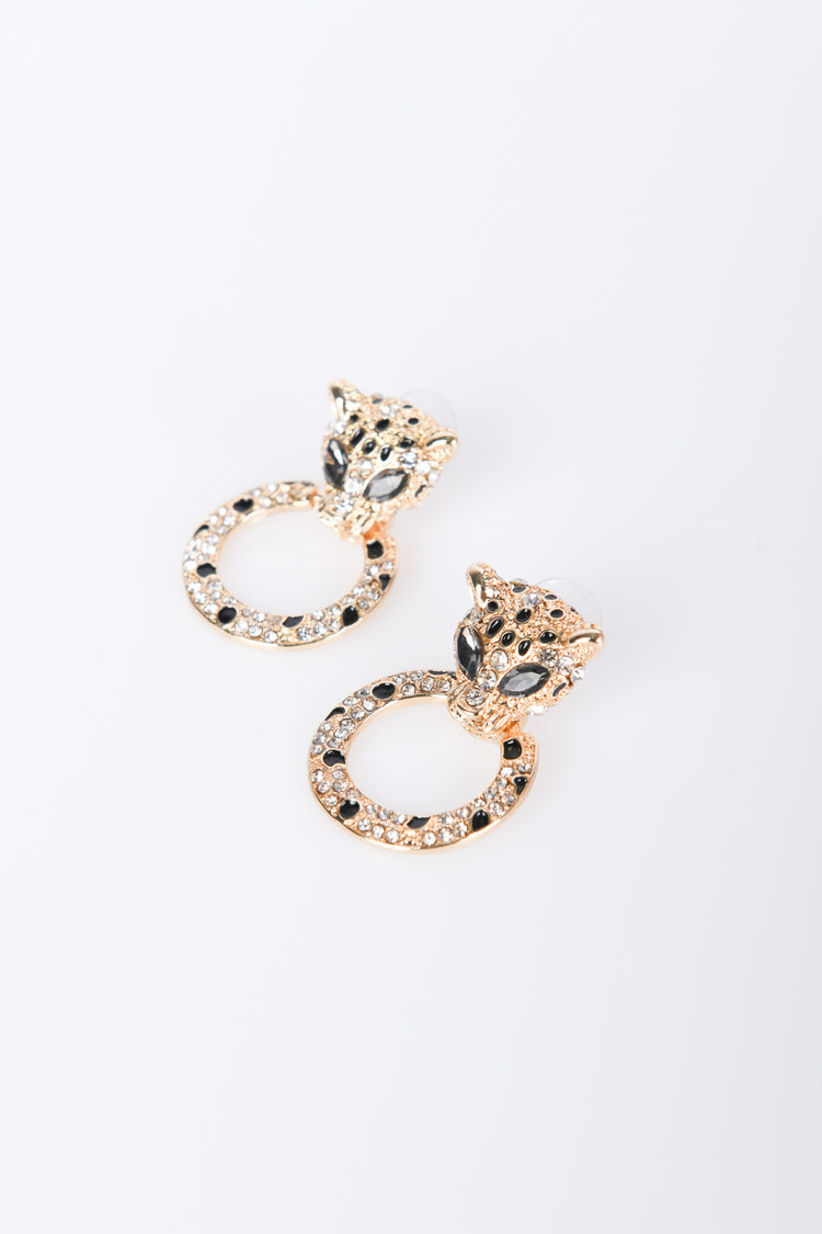 Orecchini a cerchio con tigre