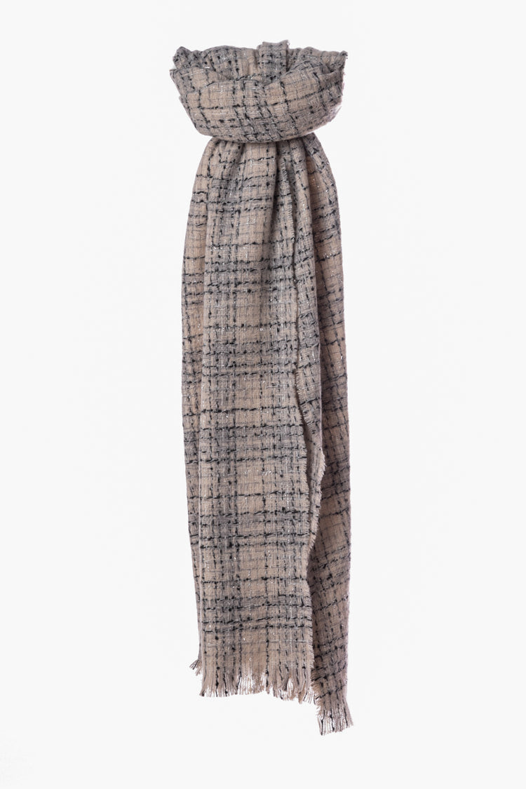 Sciarpa in tweed check lurex