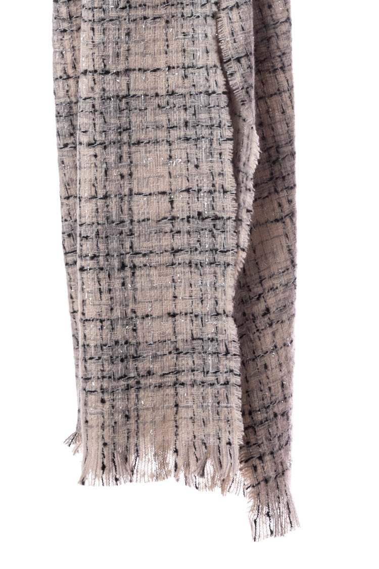 Sciarpa in tweed check lurex