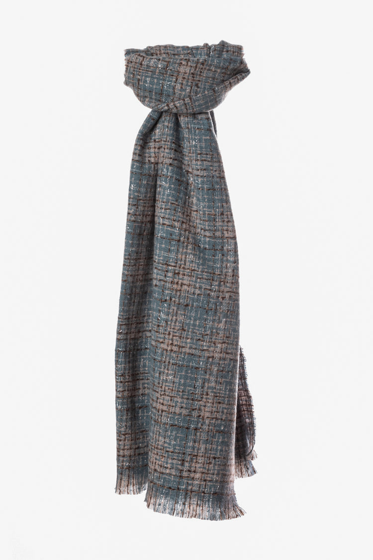Sciarpa in tweed check lurex