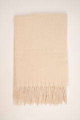 Sciarpa glitter con frange beige