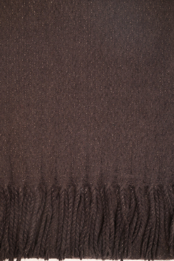 Sciarpa glitter con frange testa di moro