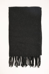 Sciarpa glitter con frange nera