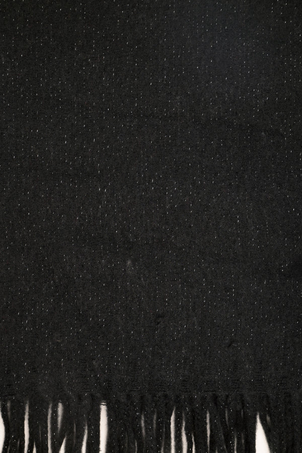 Sciarpa glitter con frange nera