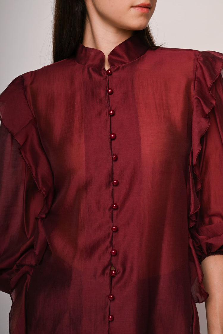 Camicia in mussola con volants