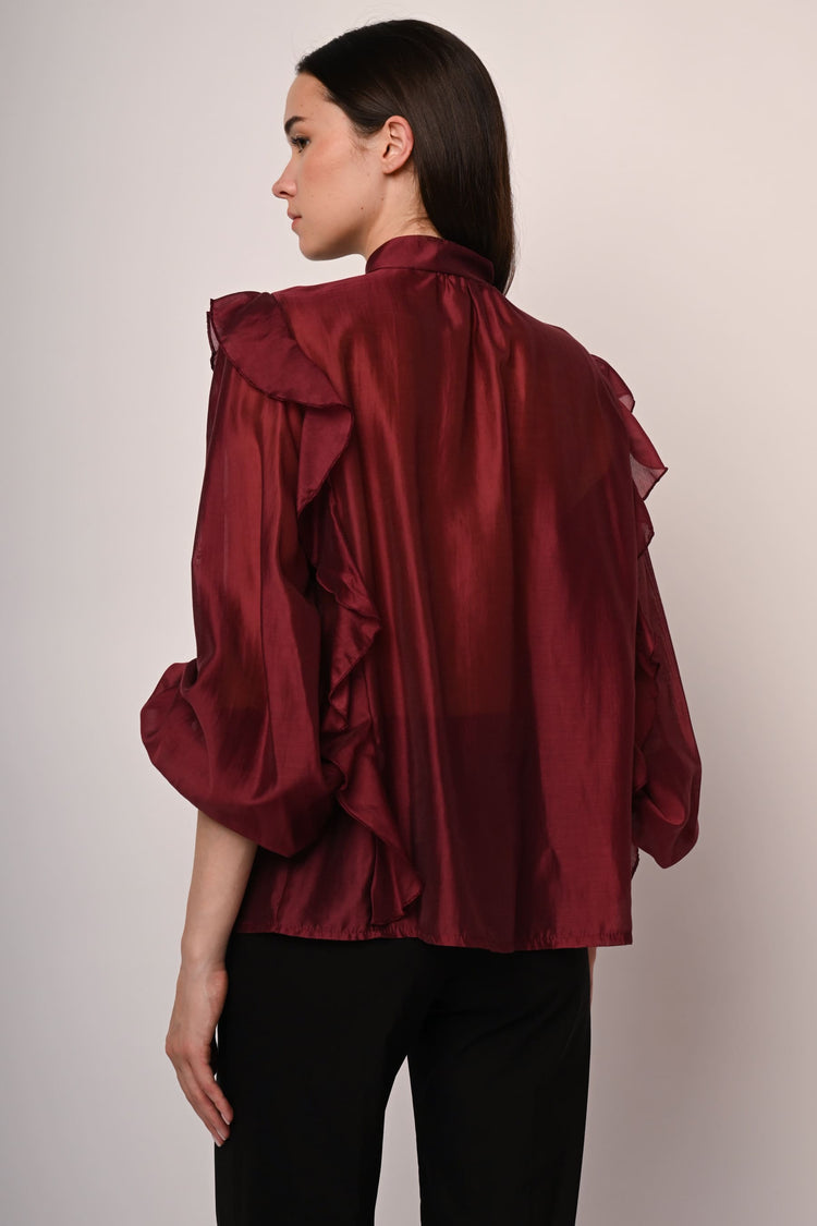 Camicia in mussola con volants