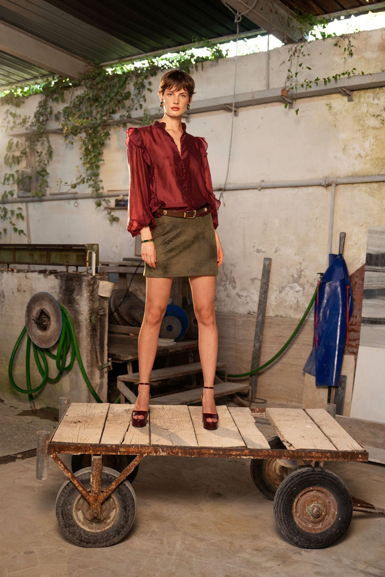 Camicia in mussola con volants