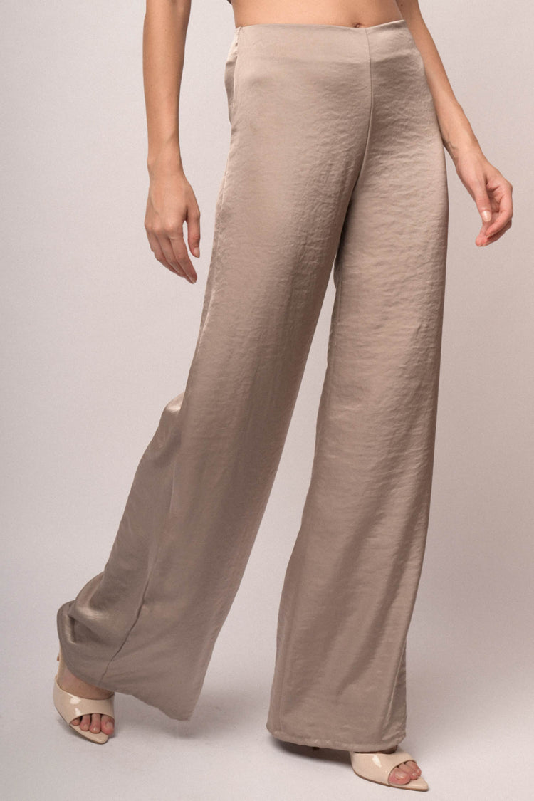 Pantaloni palazzo laminato