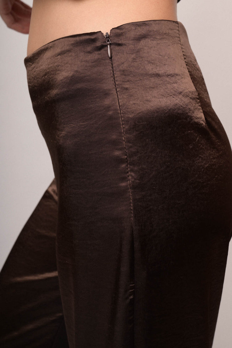 Pantaloni palazzo laminato