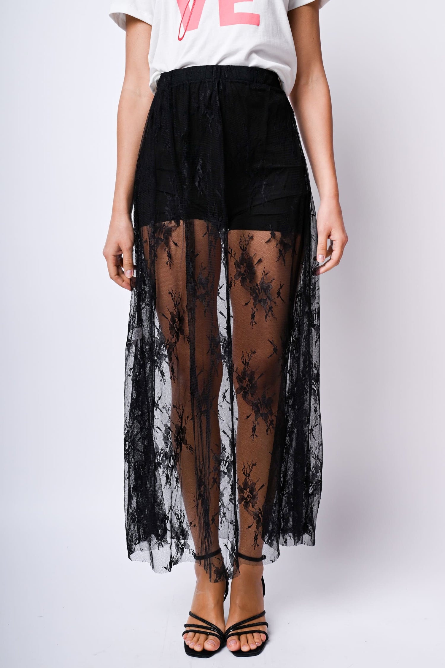 Culotte Gonna Lunga Con Pizzo Gonna Lunga In Pizzo Nero Gonna In