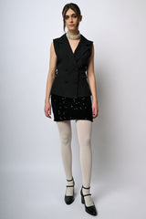 Minigonna con decorazione paillettes